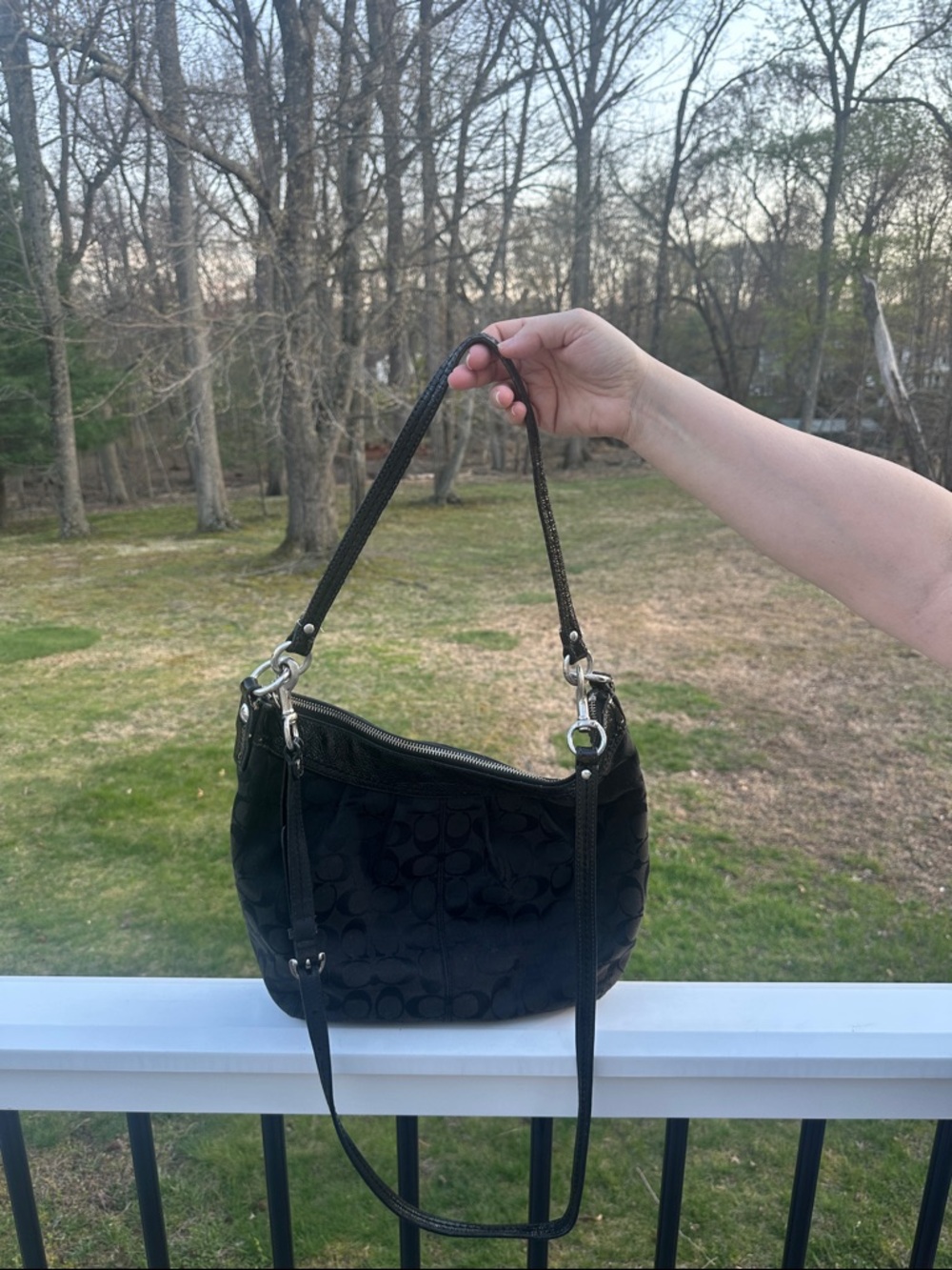 COACH Soho Signature Large Back Shoulder Hobo 13744 - Picture 13 of 16